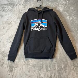 Patagonia Black‎ Fitz Roy Horizons Uprisal Hoodie Size XS